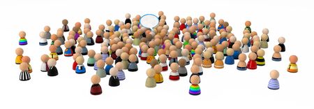 Crowd of small symbolic 3d figures, isolatedの写真素材