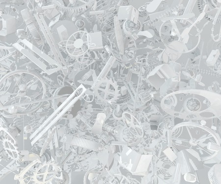 Clockwork parts abstract large group 3d illustration, horizontal backgroundの写真素材