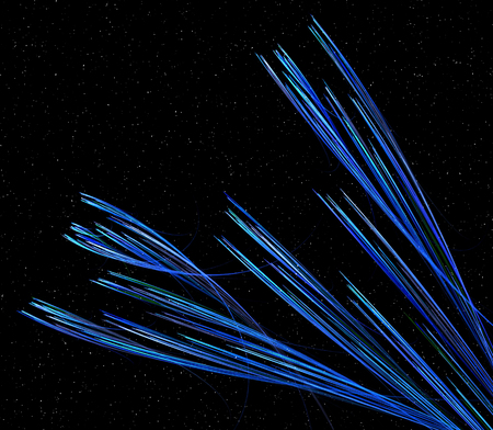Space fantasy light speed streaks abstract, dark background, horizontalの写真素材