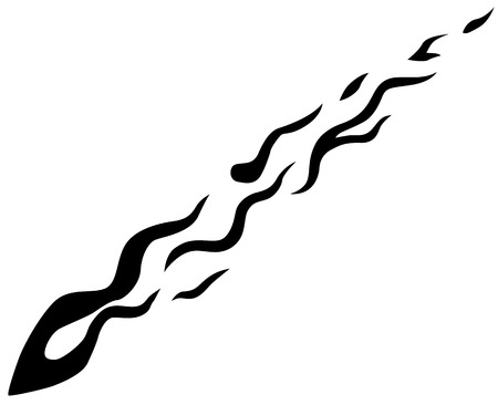 Flames flying decoration stencil abstract design, vector, horizontal, over whiteのイラスト素材