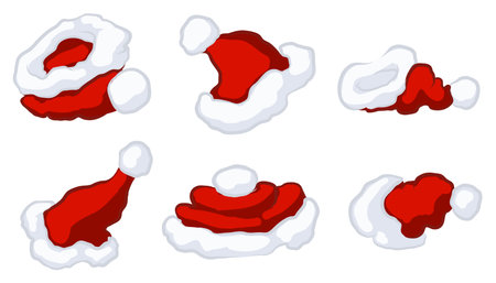 Christmas hats cartoon design element setのイラスト素材