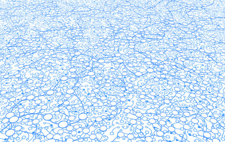 Circles and points linked by lines abstract connection system texture background, over white, horizontal 3d illustrationの写真素材