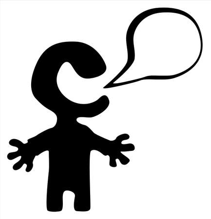 Talker simple symbol black, vector illustration, horizontal, isolatedのイラスト素材