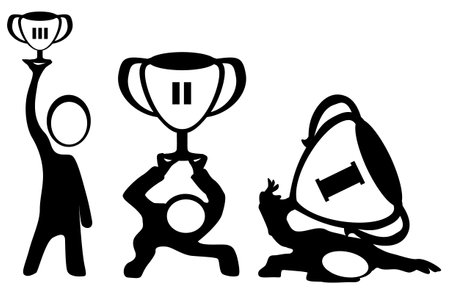Award pressure symbol black, vector illustration, horizontal, isolatedのイラスト素材
