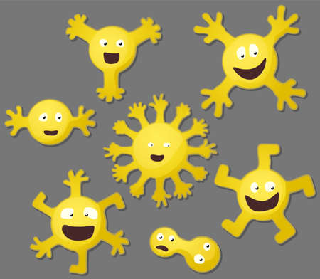 Physical contact touching happy stencil icon set selection yellow, vector illustration, horizontal, isolatedのイラスト素材