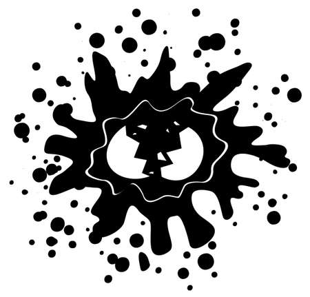Egg cracked splatter grunge black, vector illustration, horizontal, isolatedのイラスト素材