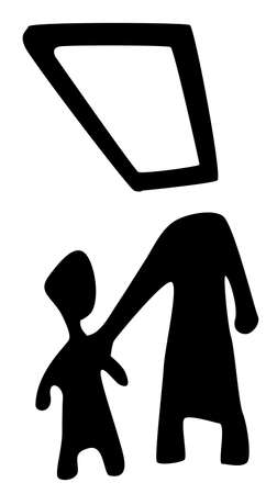 Screen parenting symbol black, vector illustration, vertical, isolatedのイラスト素材