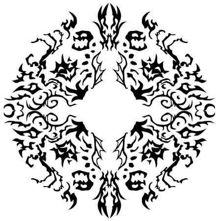 Nightmare fragments decorative black design element, vector illustration, vertictal, isolatedのイラスト素材