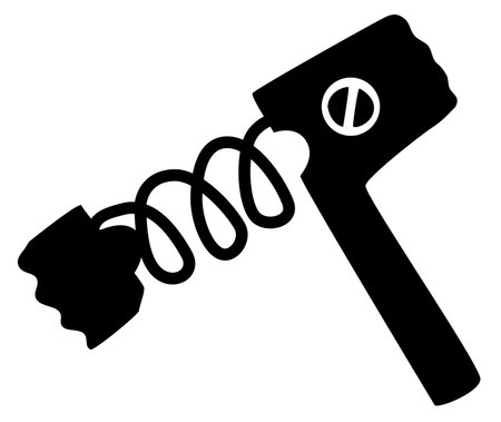 Spring hammer stencil black, vector illustration, horizontal, isolatedのイラスト素材