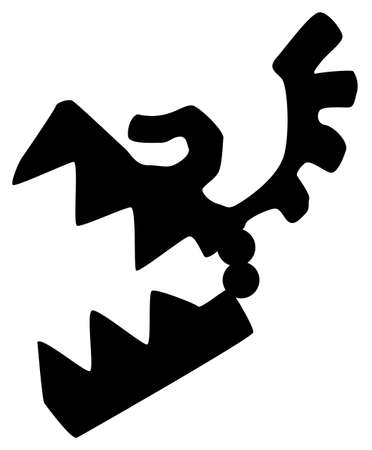 Flying bite trap stencil black, vector illustration, horizontal, isolatedのイラスト素材