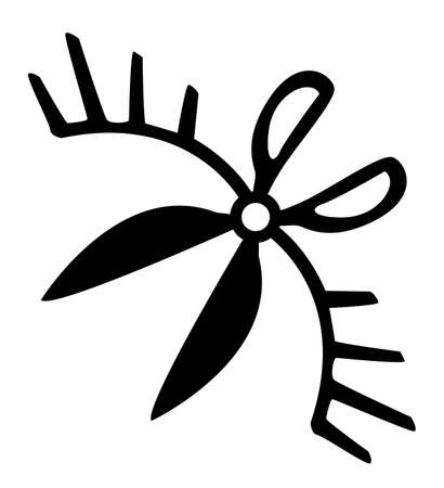 Scissors winged symbol black, vector illustration, horizontal, isolatedのイラスト素材