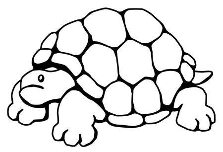 Tortoise giant stencil black, vector illustration, horizontal, isolatedのイラスト素材