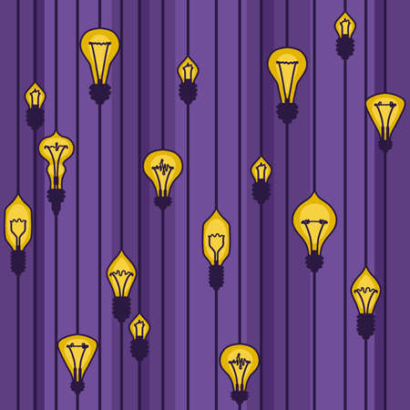 light bulbs electric wired, seamless repeating texture pattern, vector illustration, square backgroundのイラスト素材