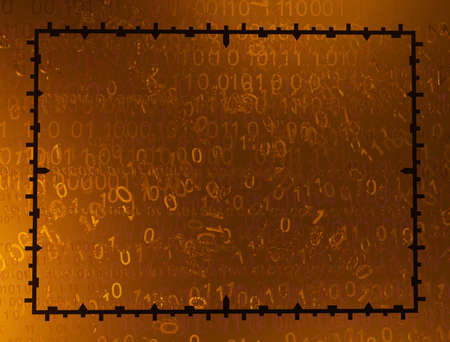 Measuring frame cyberspace virtual reality abstract 3d illustration, horizontalの写真素材