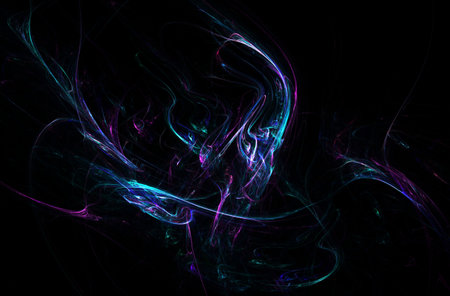 Cosmic fantasy color effect formation abstract, dark background, horizontalの写真素材
