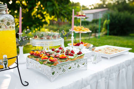 Banquet appetizer bruschettas for catering