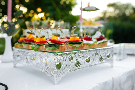 Banquet appetizer bruschettas for catering