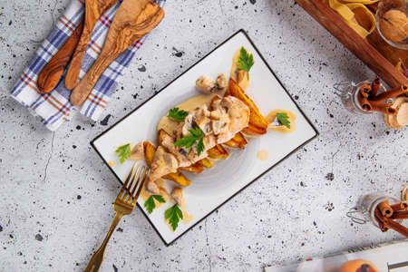 Chicken breast with potatoes and rosemary