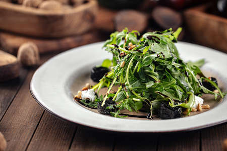Beet root and arugula salad with cheese