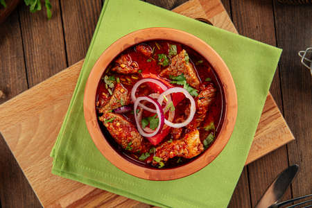 Georgian dish chakhokhbili stewed chickenの写真素材