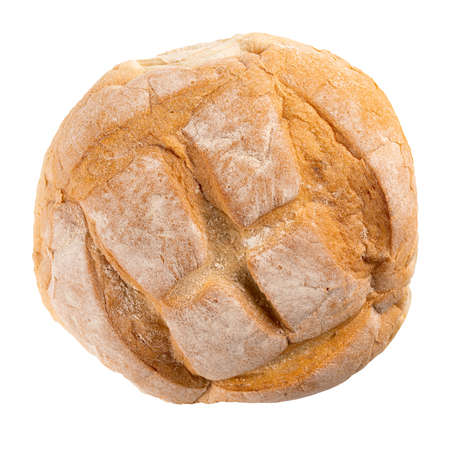 Isolated freshly baked loaf of creamy bread