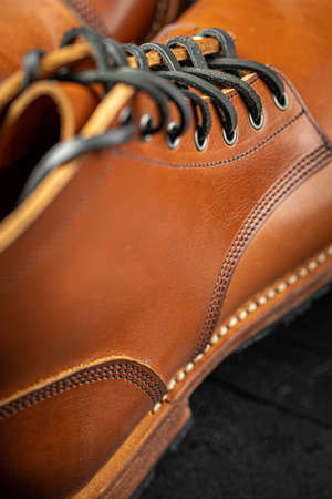 Handcrafted brown leather boots