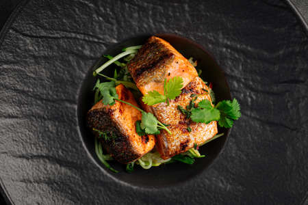 Gourmet salmon fillet with vegetables