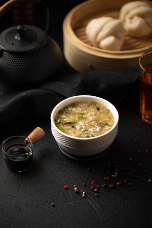 Portion of chinese shi hu soupの写真素材