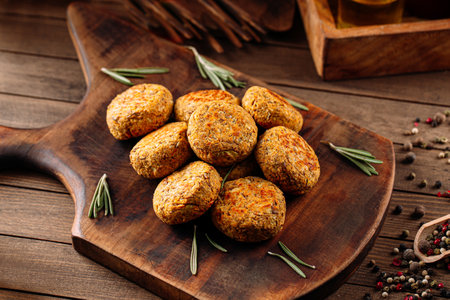 Portion of fresh vegetarian falafelsの写真素材