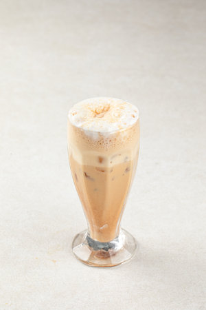 Glass of iced coffee shake with milkの写真素材