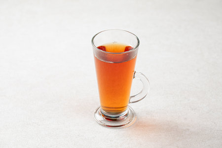 Glass of hot black teaの写真素材