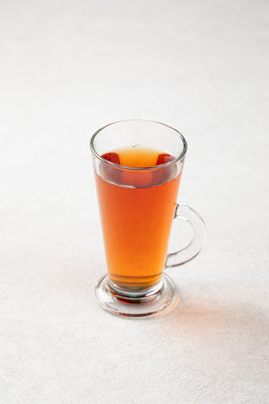 Glass of hot black teaの写真素材
