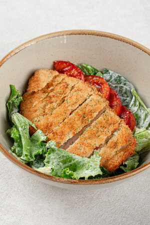 Portion of chicken with vegetablesの写真素材