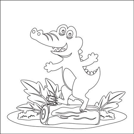 Crocodile Coloring Pages With Line Art Design Hand Drawing Sketch Vector  illustration For Adult And Kids Coloring Bookの素材 [FY310214816589]