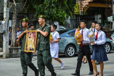 Chiang Rai, Thailand - July 15, 2016 : Candle Festival Parade, the tradition of Buddhism in Thailandのeditorial素材