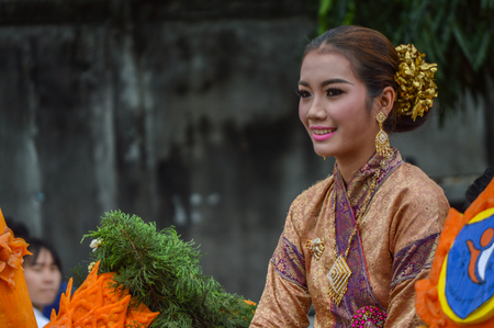 Chiang Rai, Thailand - July 15, 2016 : Candle Festival Parade, the tradition of Buddhism in Thailandのeditorial素材