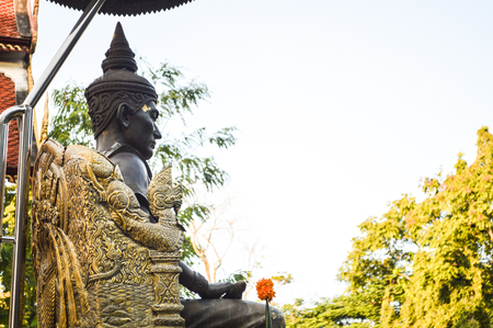 Chiang Rai, Thailand - October 1, 2016: The memorial to King Mengrai in Wat Phra That Doi Ngam Muangのeditorial素材