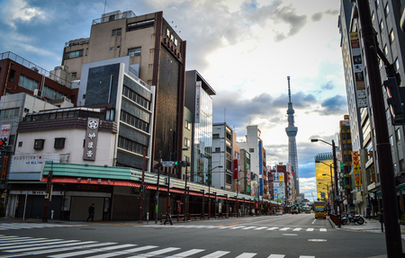 Tokyo, Japan - November 12, 2013 : Tokyo Skytree is a broadcasting and observation tower in Sumida, Tokyoのeditorial素材