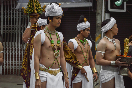 Chiang Rai, Thailand : January 1, 2017. New Year Food Offerings Festival of traditional merit making ceremonyのeditorial素材