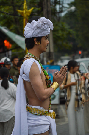 Chiang Rai, Thailand : January 1, 2017. New Year Food Offerings Festival of traditional merit making ceremonyのeditorial素材