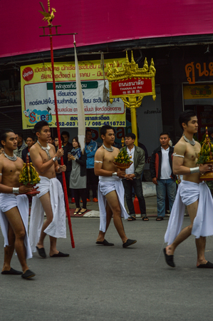 Chiang Rai, Thailand : January 1, 2017. New Year Food Offerings Festival of traditional merit making ceremonyのeditorial素材