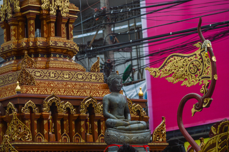 Chiang Rai, Thailand : January 1, 2017. New Year Food Offerings Festival of traditional merit making ceremony, Buddha imageのeditorial素材