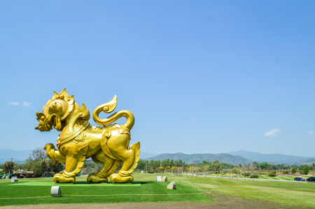 Chiang Rai, Thailand - March 12, 2017 : Singha Park Chiang Rai. Agro-tourism destination focusing on the development of sustainable tourism. Singha Symbolのeditorial素材
