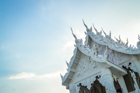 Chiang Rai, Thailand - March 30, 2017: Huai Pla Kung Temple, a traditional Chinese-styled pagodaのeditorial素材