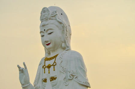 Chiang Rai, Thailand - March 30, 2017: Huai Pla Kung Temple, a traditional Chinese-styled pagoda, Avalokitesvara or Guanyin.のeditorial素材