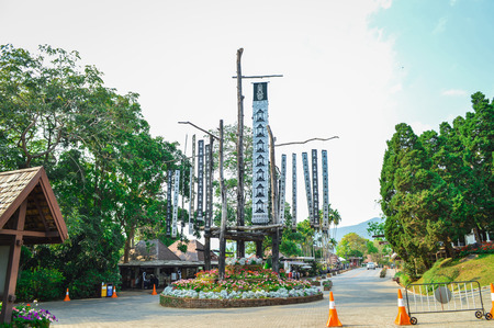 Chiang Rai, Thailand - April 6, 2017 : Doi Tung Royal Villa, The Mae Fah Luang Garden. Tungのeditorial素材