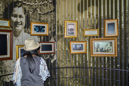 Chiang Rai, Thailand - April 6, 2017 : Doi Tung Royal Villa, The Mae Fah Luang Garden. The Hall of Inspiration. Thai King and familyのeditorial素材