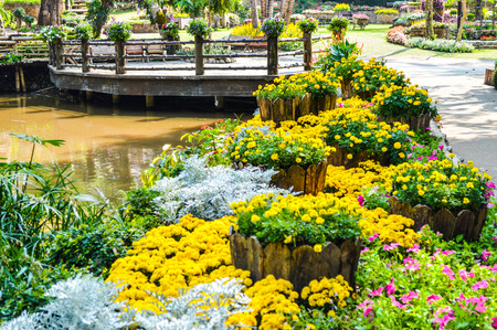 Chiang Rai, Thailand - April 6, 2017 : Doi Tung Royal Villa, The Mae Fah Luang Gardenのeditorial素材