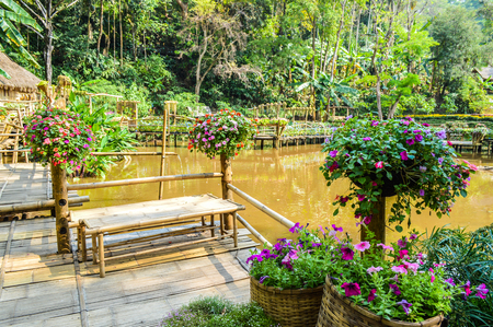 Chiang Rai, Thailand - April 6, 2017 : Doi Tung Royal Villa, The Mae Fah Luang Gardenのeditorial素材