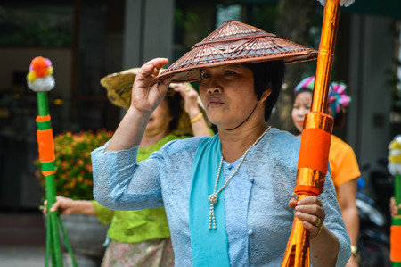 Chiang Rai, Thailand - July 7, 2017 : Candle Festival Parades are paraded around Chiang Rai town.  In Thailand associates with Buddhist agenda called Buddhist Lent.のeditorial素材